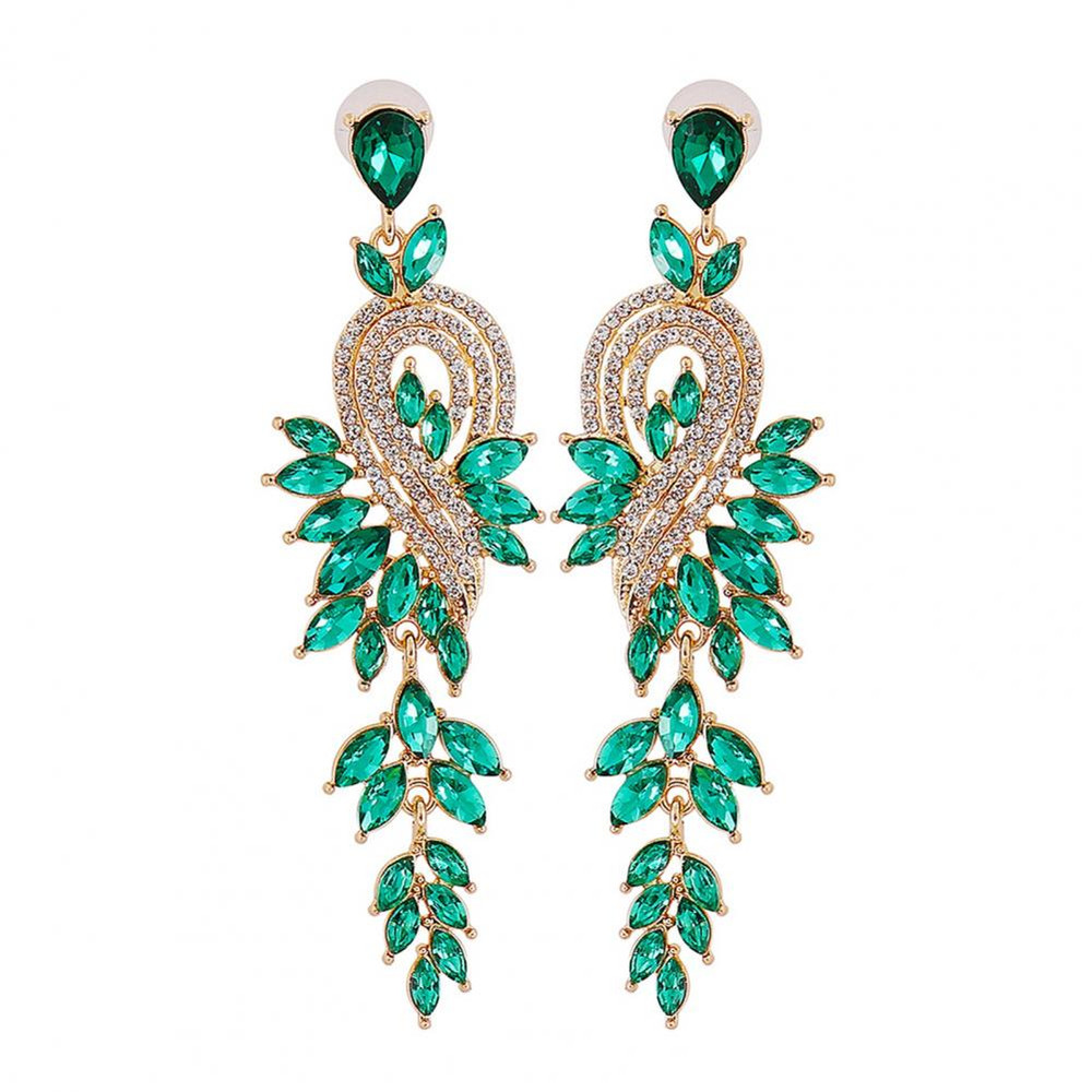 1 Pair Geometric Faux Crystal Dangle Earrings, Elegant Long Drop Rhinestone Earrings for Weddings & Special Occasions