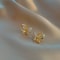 XIYAWANG Gold Color Cubic Zircon Butterfly Stud Earrings, Simple Geometric Studs for Women, Girls, Elegant Party Jewelry