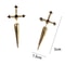 Hip Hop Cross Sword Stud Earrings for Women, Classic Black Crystal Stone Silver Ox Gold & Black Color Simple Jewelry