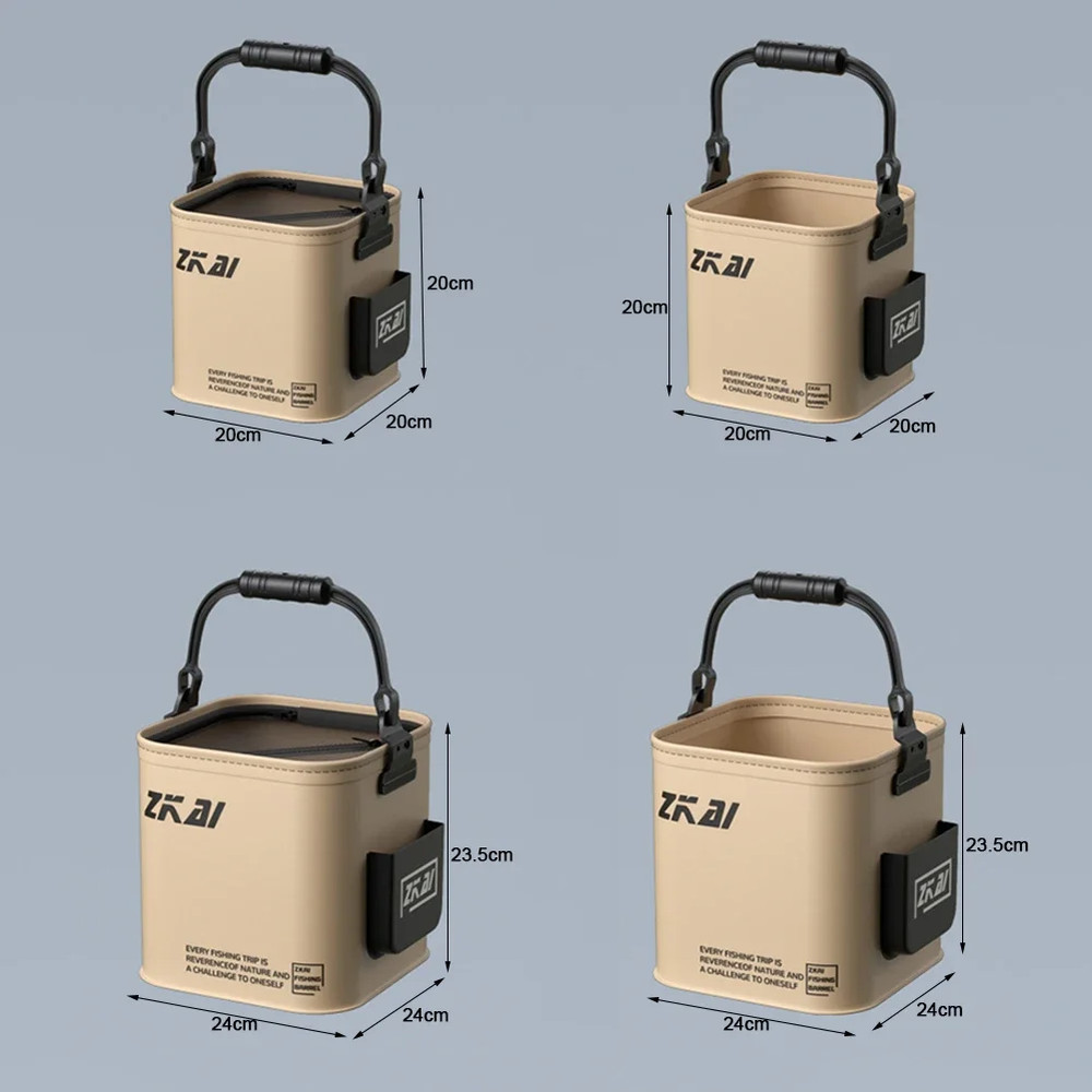 Foldable Fishing Bucket,Waterproof Collapsible Camping Bucket,Durable EVA Material with Comfortable Handle,& Fish Storag