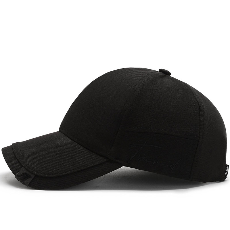 Mens Sun Cap Black Trendy Small Scale Baseball Hat Casual Versatile Fashion Cap For Daily Summer St