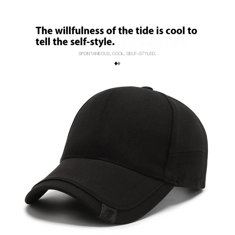 Mens Sun Cap Black Trendy Small Scale Baseball Hat Casual Versatile Fashion Cap For Daily Summer St