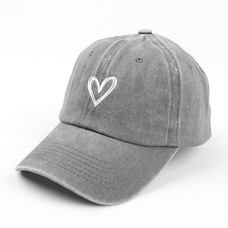 Love Embroidery Spring and Summer Baseball Cap for Men and Women, Soft Top Duckbill Hat, Lightweight Thin Couple Design