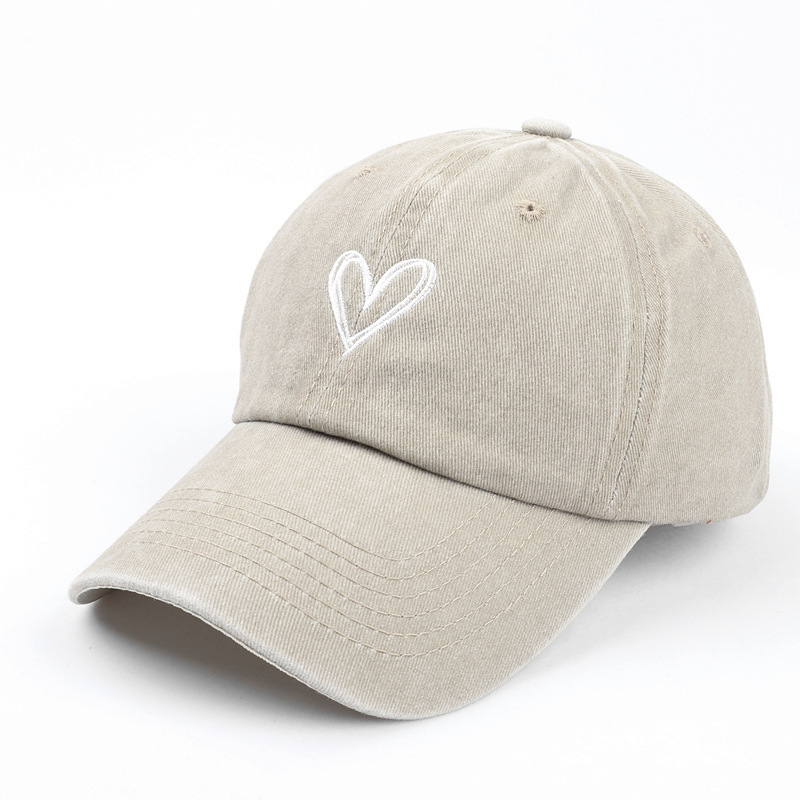 Love Embroidery Spring and Summer Baseball Cap for Men and Women, Soft Top Duckbill Hat, Lightweight Thin Couple Design