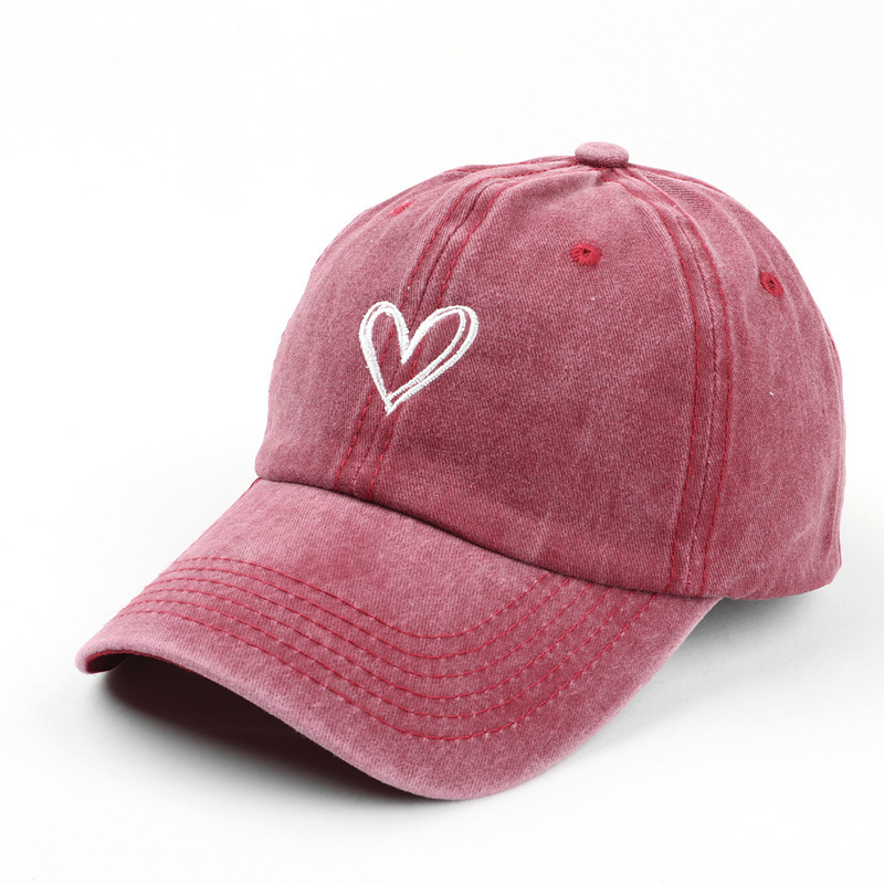 Love Embroidery Spring and Summer Baseball Cap for Men and Women, Soft Top Duckbill Hat, Lightweight Thin Couple Design