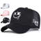 Smiling Face Embroidery Baseball Net Cap for Men Women, Adjustable Trucker Hat, Summer Outdoor Sunscreen Cap