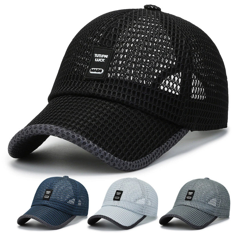 Breathable Summer Caps for Men, Mesh Baseball Cap, Dad Hat Snapback Trucker, Outdoor Fishing Hats Bone Gorras