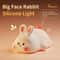 Silicone Night Light for Bedroom, Cute Rabbit Shaped USB Rechargeable Bedside Lamp, Eye Protection Desk Lighting