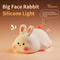 Silicone Night Light for Bedroom, Cute Rabbit Shaped USB Rechargeable Bedside Lamp, Eye Protection Desk Lighting