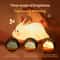 Silicone Night Light for Bedroom, Cute Rabbit Shaped USB Rechargeable Bedside Lamp, Eye Protection Desk Lighting