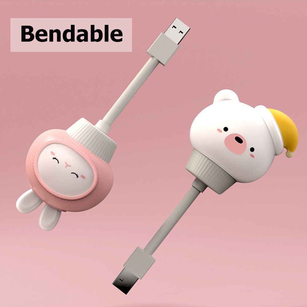 Cute Cartoon USB Night Light LED Lamp for Kids Baby, Bear Chick Kitten Nightlight, Remote Bedside Bedroom Decor