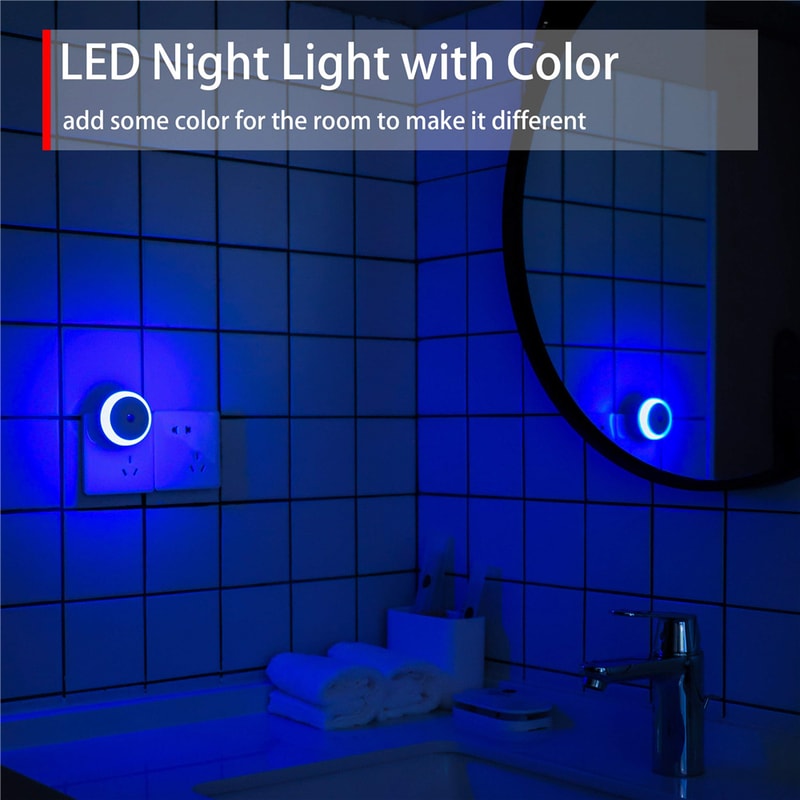 LED Night Light Plug in, Auto Dim Dusk to Dawn Sensor, Smart Wall Lamp for Bathroom, Stairway, Kitchen, Bedroom