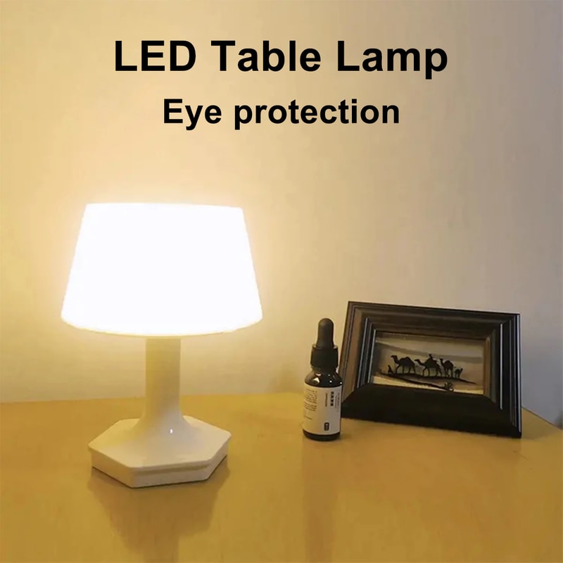 LED Eye Protection Table Lamp for Bedroom Study, USB Plug-in Bedside Lamp, Home Decoration Table Light