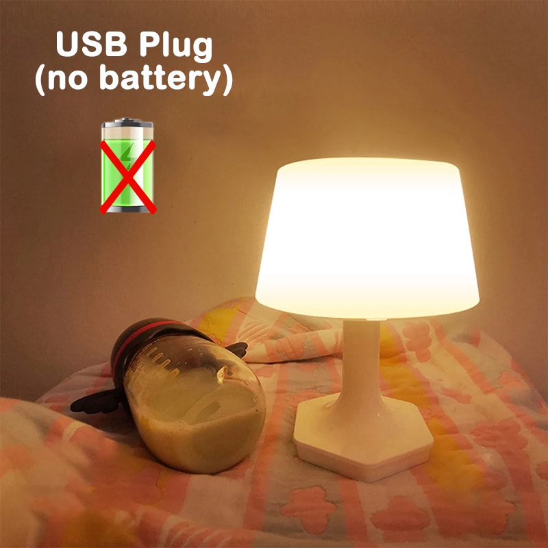 LED Eye Protection Table Lamp for Bedroom Study, USB Plug-in Bedside Lamp, Home Decoration Table Light