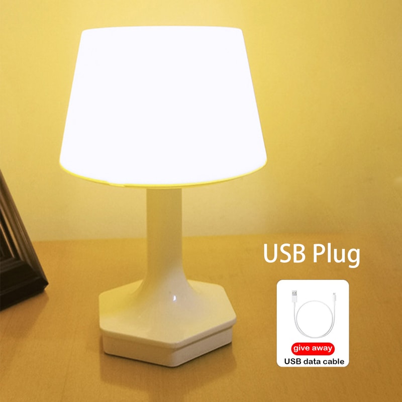 LED Eye Protection Table Lamp for Bedroom Study, USB Plug-in Bedside Lamp, Home Decoration Table Light