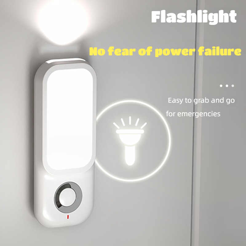Wireless Charging Night Light Plug In, 3 Modes, Human Sensor Flashlight, USB Rechargeable Emergency Light for Bedroom