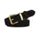 Luxurious Genuine Leather Womens Suede Belt, 2.8 cm Wide with Gold and Silver Buckle, Stylish Belt for Jeans and Outfits