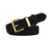 Luxurious Genuine Leather Womens Suede Belt, 2.8 cm Wide with Gold and Silver Buckle, Stylish Belt for Jeans and Outfits
