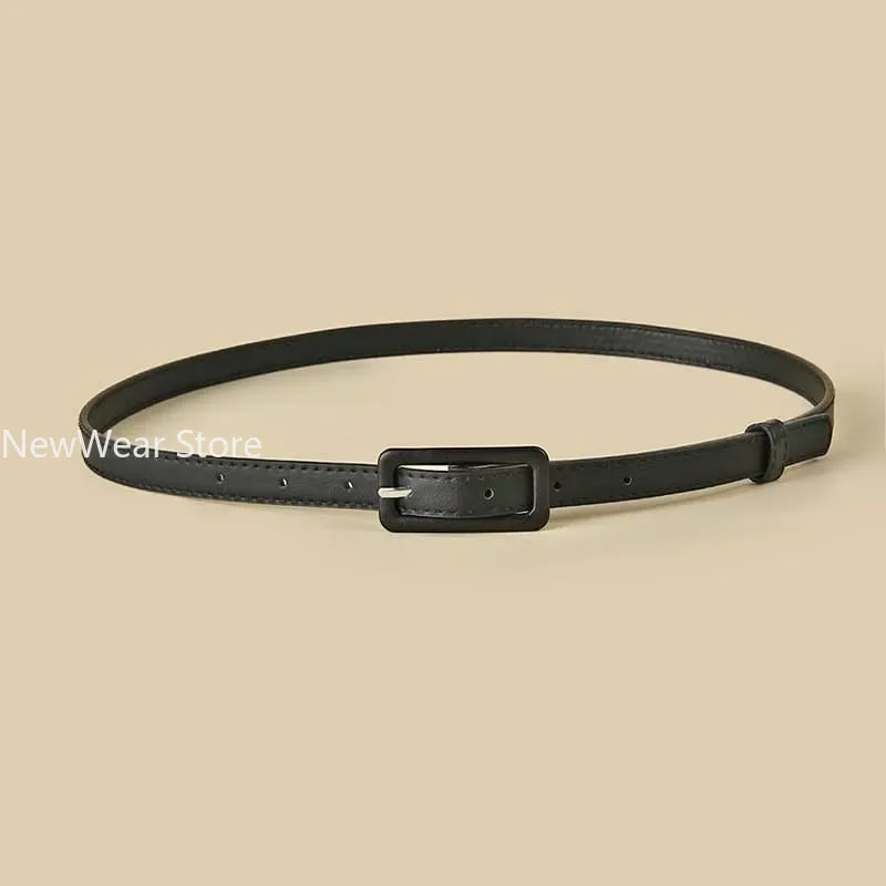Thin Skinny Ladies Dress Waist Belt Elastic Women Belts Strap, Leather Buckle Female Red Belts, Designer Waistband