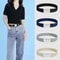 Comfortable Women Adjustable Elastic Stretch Belt, Invisible Waist Belt for Jeans Pants, Dress Square Easy Buckle