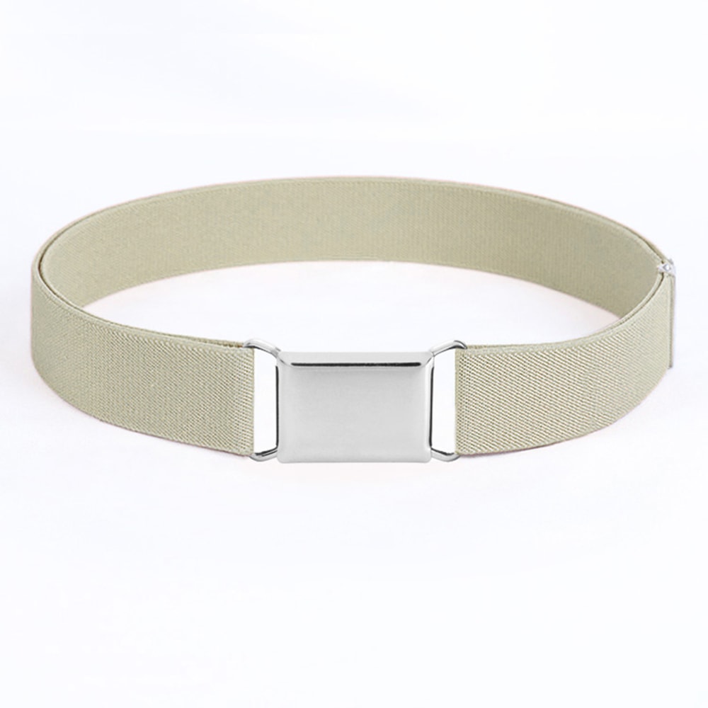 Comfortable Women Adjustable Elastic Stretch Belt, Invisible Waist Belt for Jeans Pants, Dress Square Easy Buckle