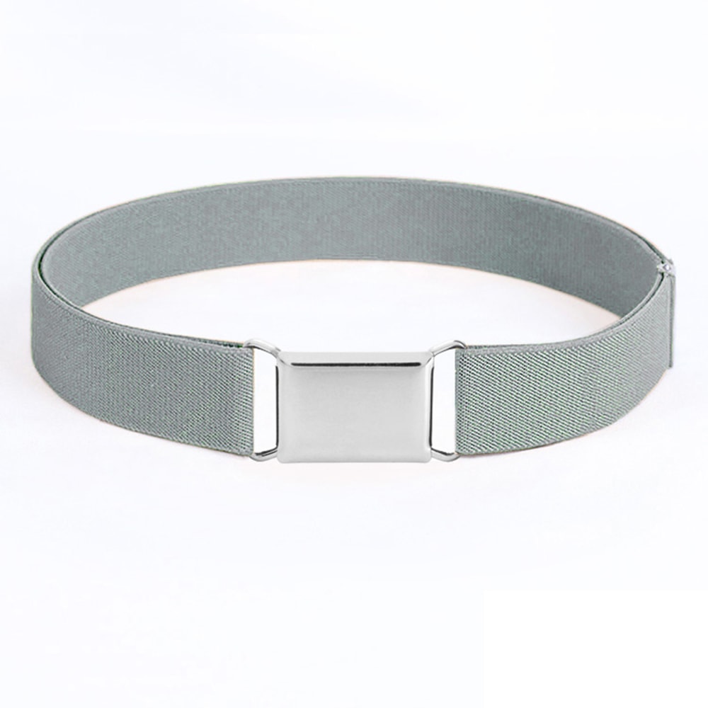 Comfortable Women Adjustable Elastic Stretch Belt, Invisible Waist Belt for Jeans Pants, Dress Square Easy Buckle