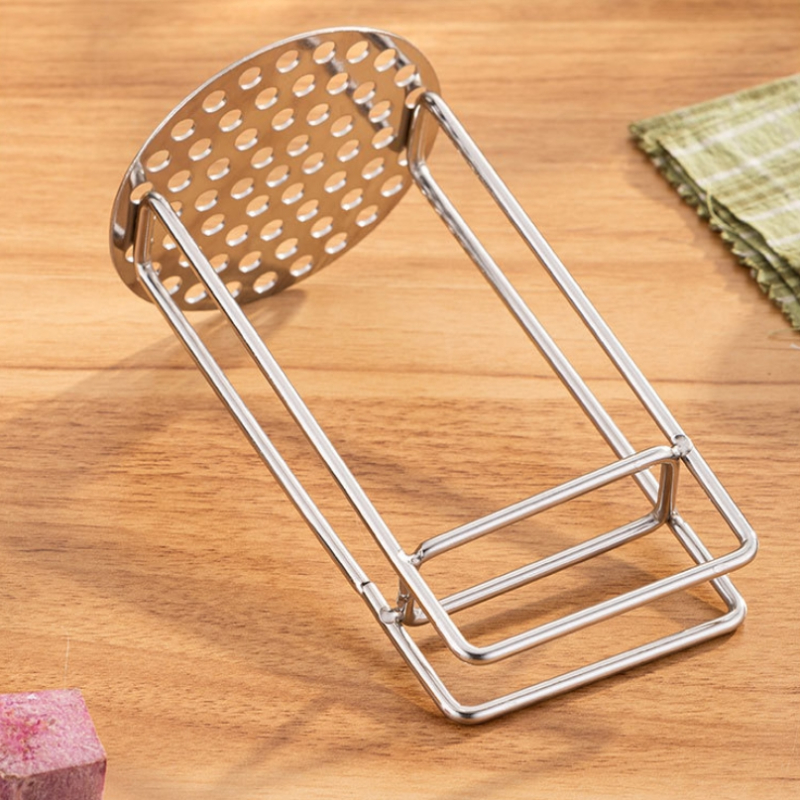 Stainless Steel Potato Masher Pusher Ricer, Puree Fruit Juice Maker, Smooth Mashed Potatoes Crusher for Kitchen Cooking