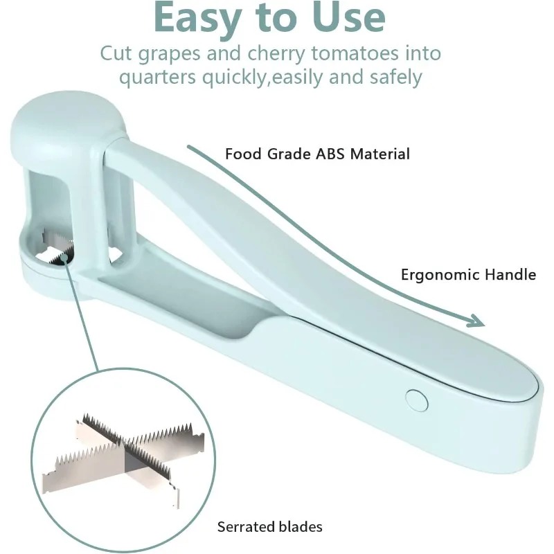 Kids Kitchen Set with Tomato Fruit Slicer Cutter Tool, Safe Grape Splitter for Toddlers, Montessori Cooking Class Gift