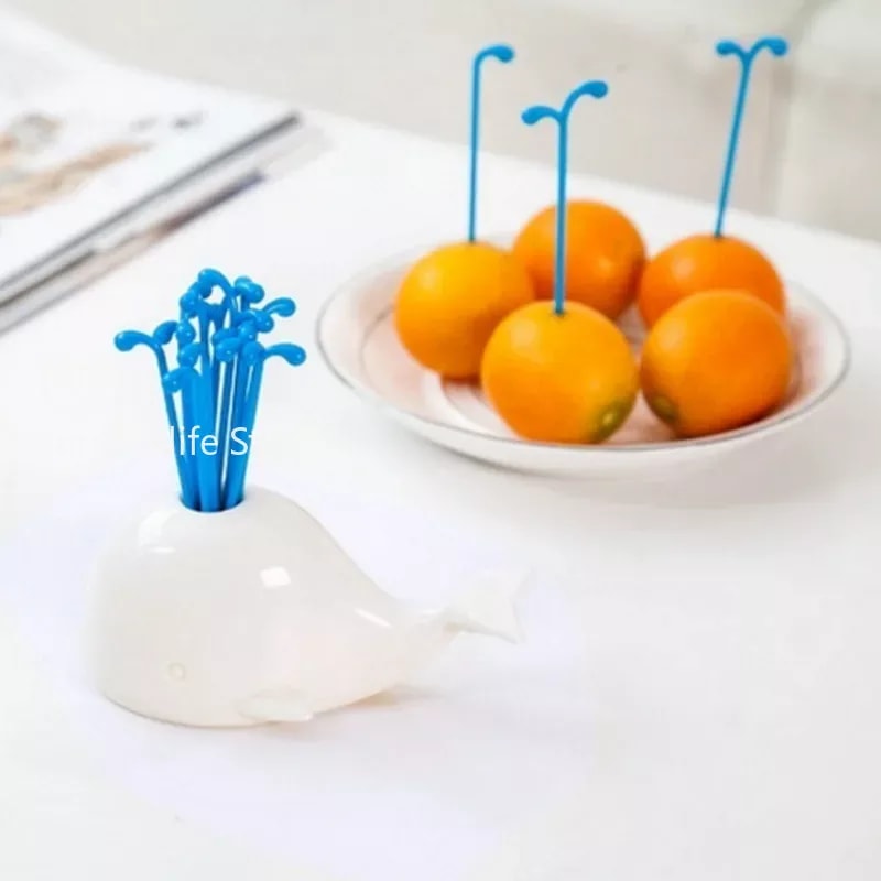 Cute Beluga White Whale Kitchen Accessories, Cooking Tools for Fruit Vegetables, Party Home Decor Fork Set