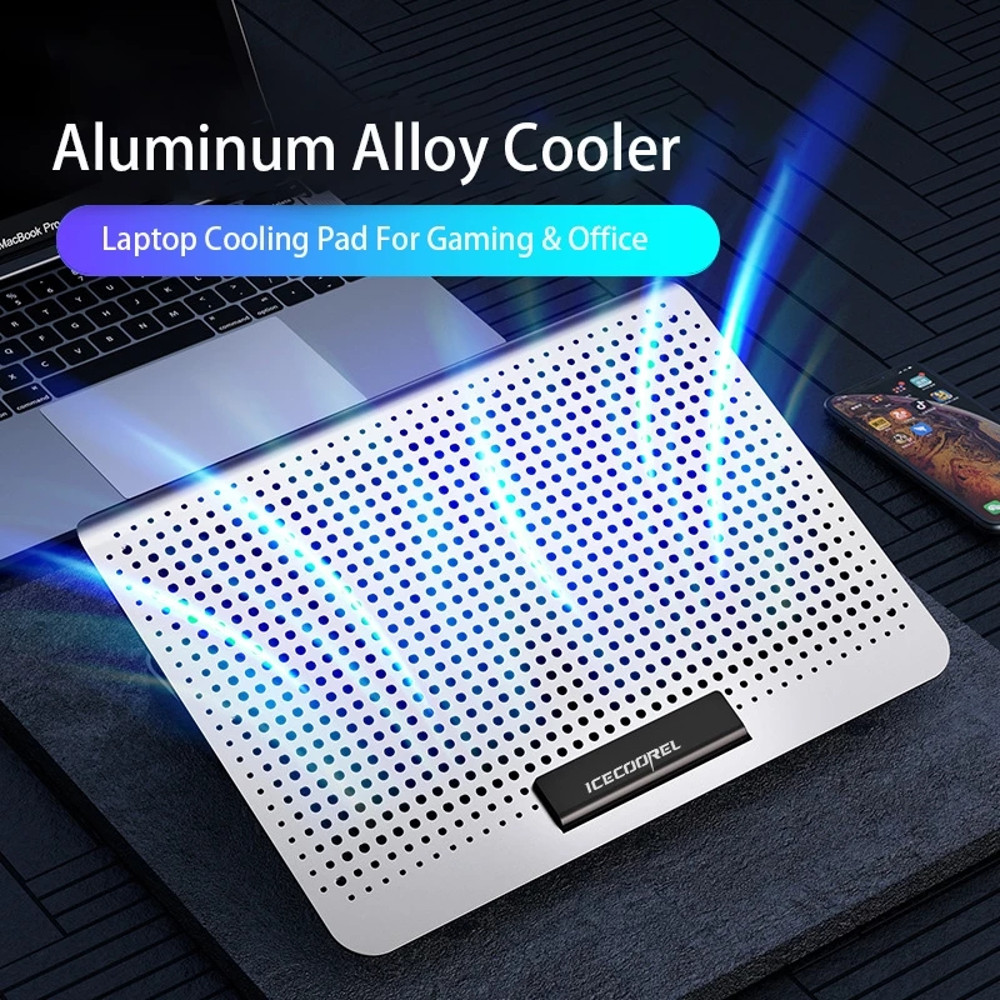 Aluminum Alloy Laptop Cooler, Stand Gaming Laptop Cooling Fan, Notebook Radiator, Adjustable Stand for Gaming
