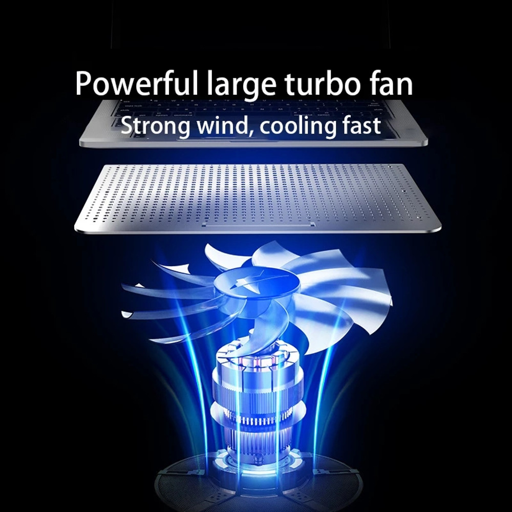 Aluminum Alloy Laptop Cooler, Stand Gaming Laptop Cooling Fan, Notebook Radiator, Adjustable Stand for Gaming