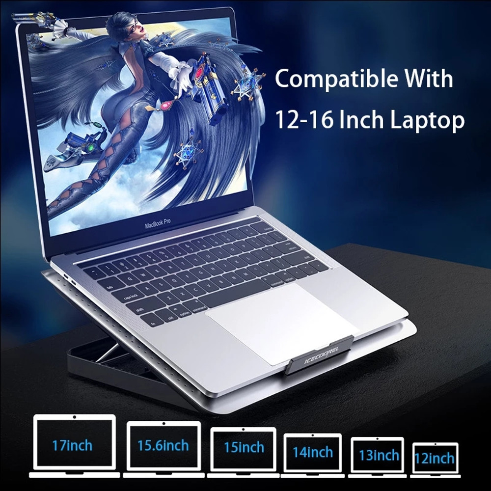 Aluminum Alloy Laptop Cooler, Stand Gaming Laptop Cooling Fan, Notebook Radiator, Adjustable Stand for Gaming