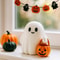 Cute Ghost Statue Holding Pumpkin Statue Resin Halloween Home Decorations For Indoor Outdoor 0