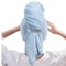 Large Hair Drying Towel Solid Color Water Absorbent Microfiber Wrap With Elastic Strap Soft Quick D 6