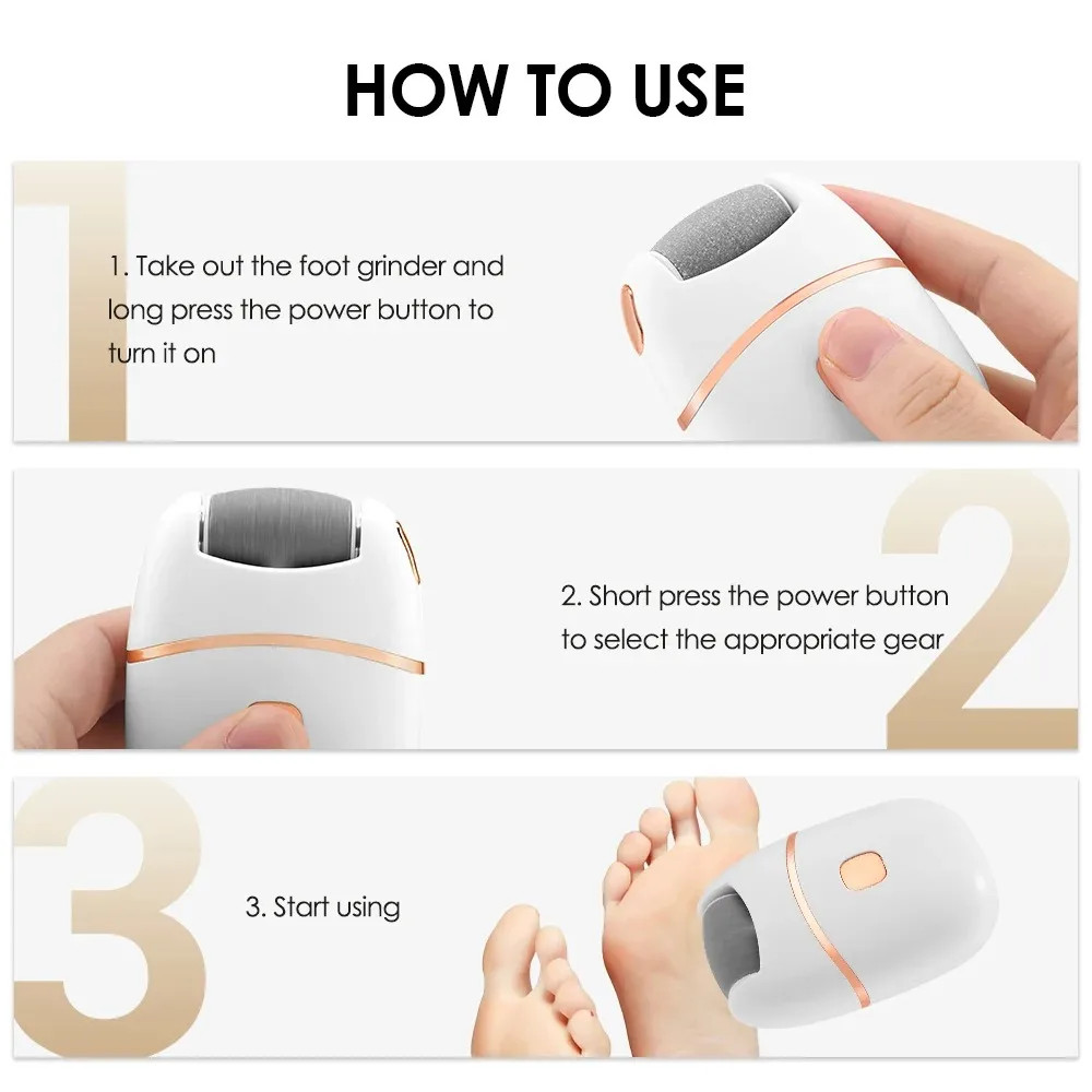Rechargeable Electric Foot File Pedicure Tool For Removing Calluses Dead Skin Foot Repair Foot Exfo 5