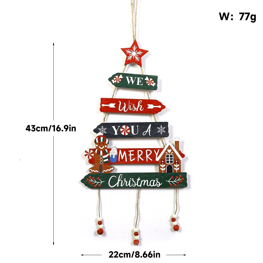 Merry Christmas Decor Xmas Tree Wall Ornament Natal Navidad Christmas Hanging Pendant Wooden Crafts 4