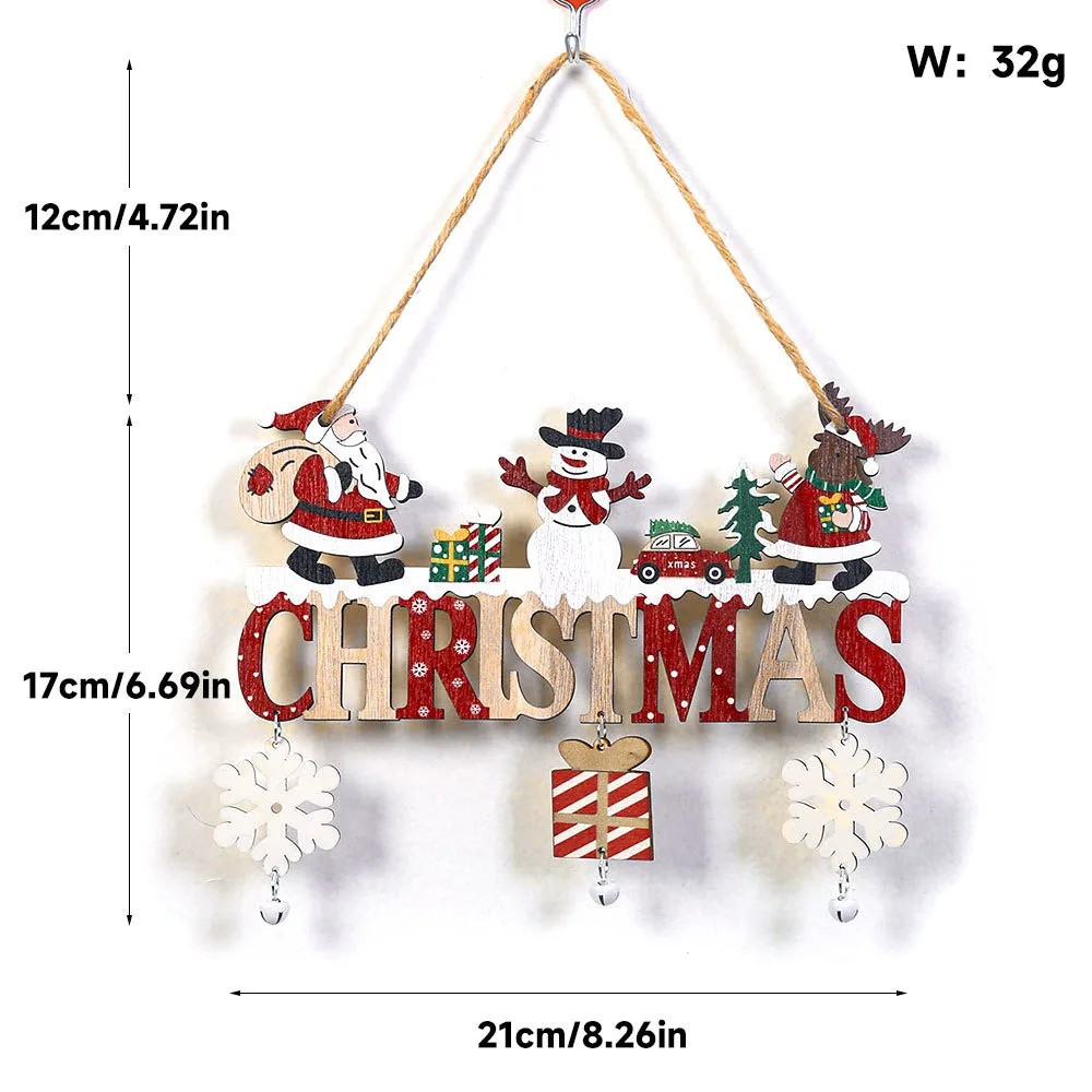Merry Christmas Decor Xmas Tree Wall Ornament Natal Navidad Christmas Hanging Pendant Wooden Crafts 6