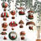 Christmas Tree Wooden Hanging Decorations, Mobile Santa Claus, Hot Air Balloon, Festive Holiday Ornament Kit
