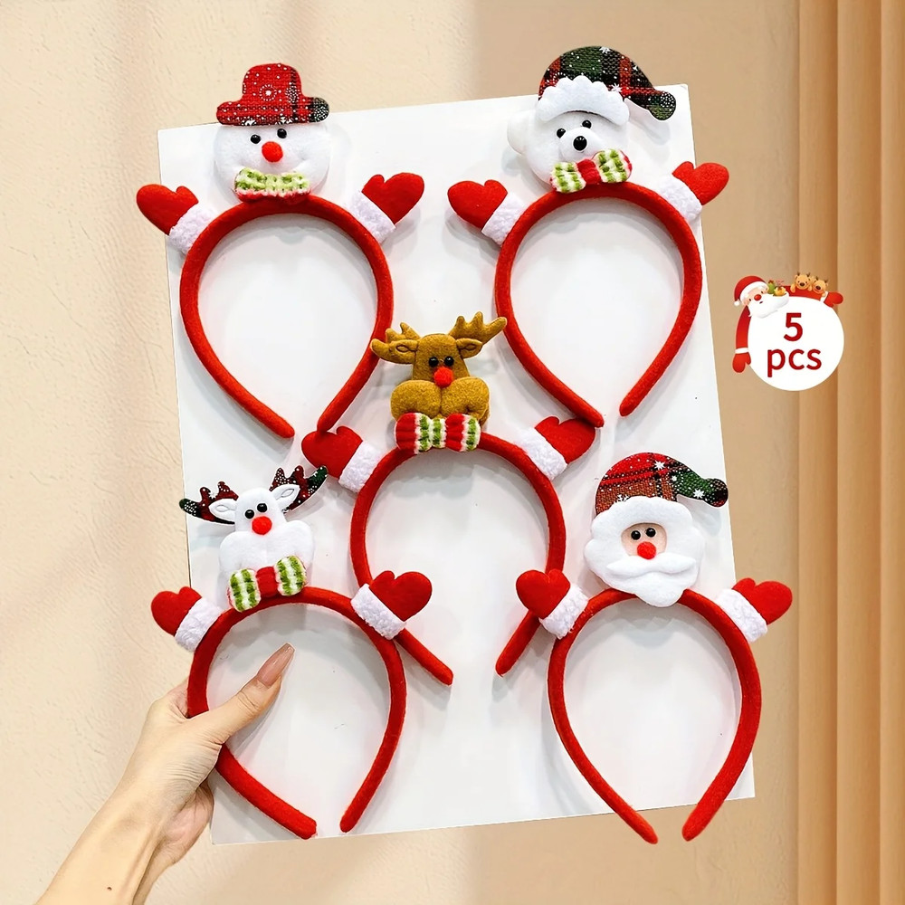 Christmas Headbands Santa Claus Hairband Set Festive Xmas Headbands For Party Favors And Holiday Su 2