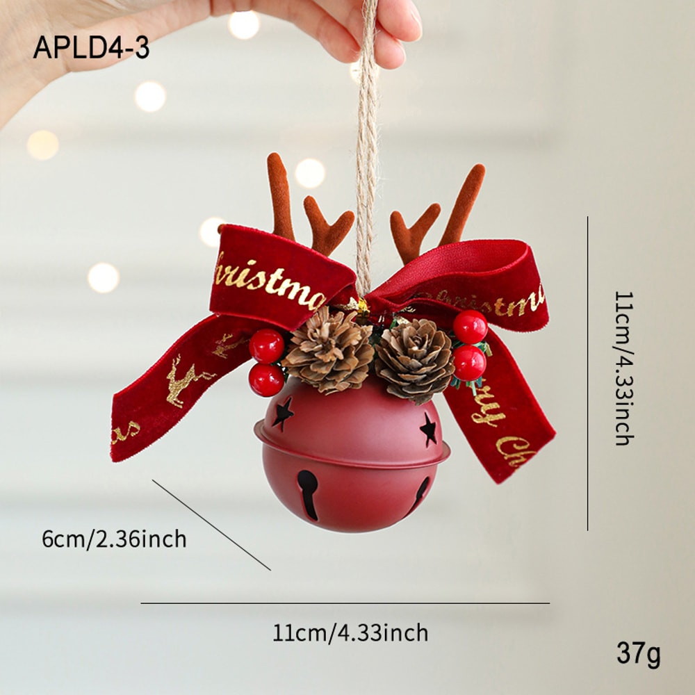Mixed Pendant Christmas Tree Christmas Bell Antlers Bow Pinecone Bell Showcase Car Hanging Decorati 10