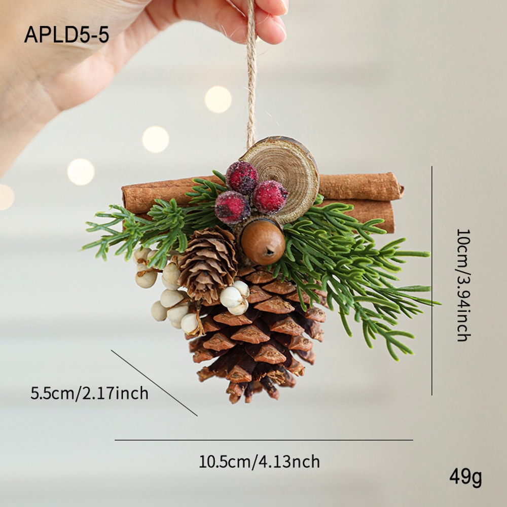 Mixed Pendant Christmas Tree Christmas Bell Antlers Bow Pinecone Bell Showcase Car Hanging Decorati 12