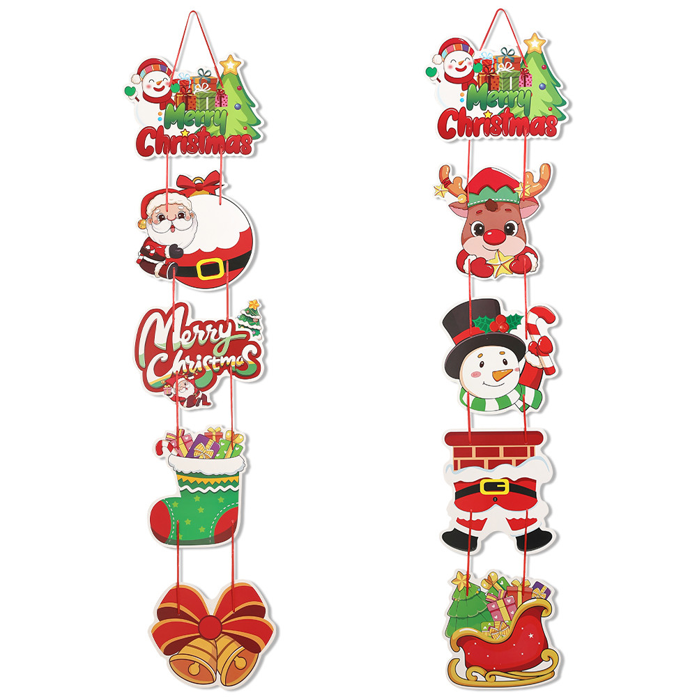 Christmas Decoration Hanging Door Banner, Santa Claus Snowman Pendant, Festive Design for Home Decor Outdoor