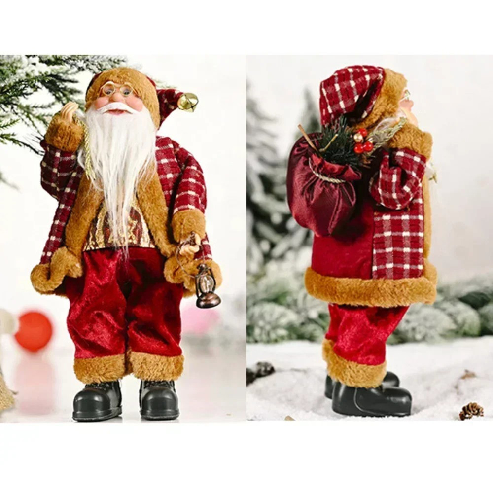 Santa Claus Plush Doll, Xmas Ornaments, Christmas Decoration for Home, Navidad Party Decor New Year Gift