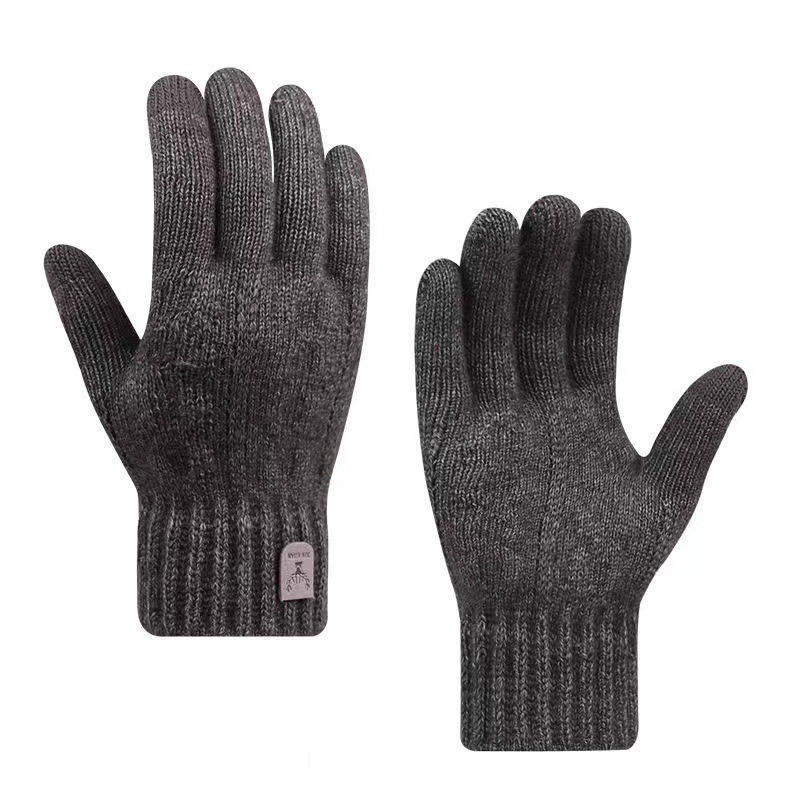 New Mens Warm Gloves for Winter, Touch Screen, Plus Velvet, Thickened Cold Proof, Warm Wool Knitted Gloves