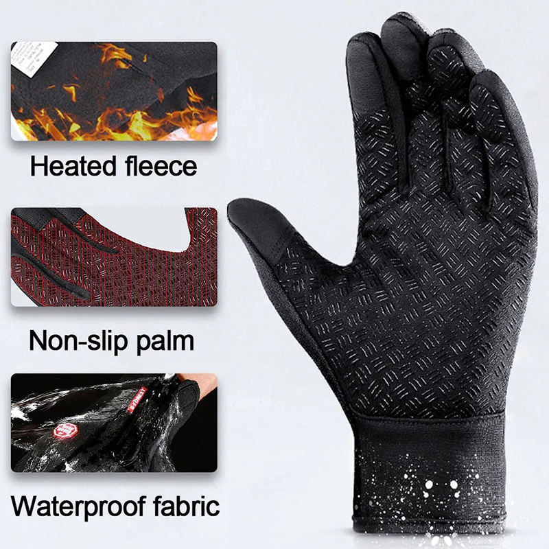 Winter Warm Windproof Gloves Touch Screen Waterproof Anti Slip For Men And Women Bicycle Sports 1