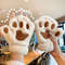 Lovely Plush Cat Paw Gloves Warm Fingerless Mittens Soft Fluffy Bear Claw Costume Short Half Finger 3