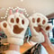 Lovely Plush Cat Paw Gloves Warm Fingerless Mittens Soft Fluffy Bear Claw Costume Short Half Finger 3