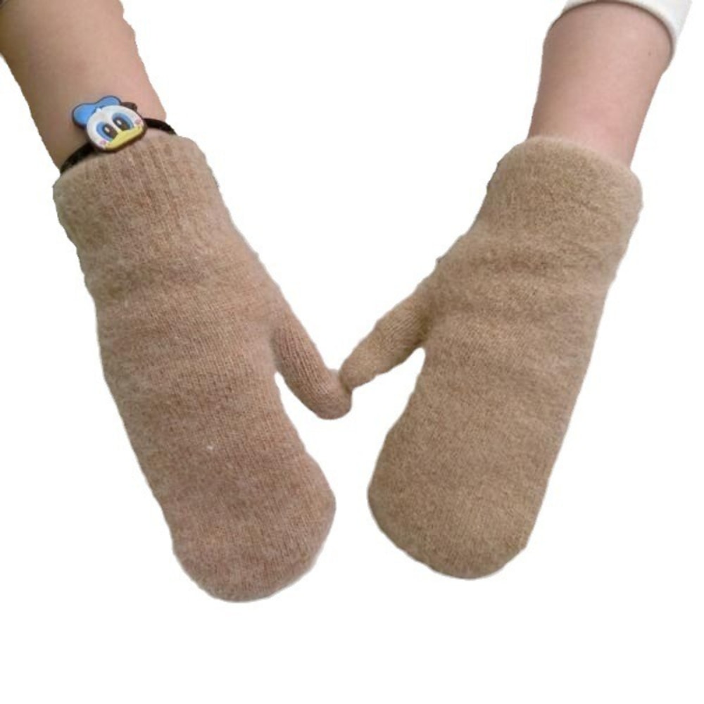 Gloves Women Winter, Plus Velvet Thick, Warm Cold-Proof Cycling Gloves, Cute Ladies Finger-Wrapped Design