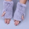 Fashion Real Rex Rabbit Fur Gloves, Womens Winter Finger less Mittens, Genuine Fur Wrist Warmers