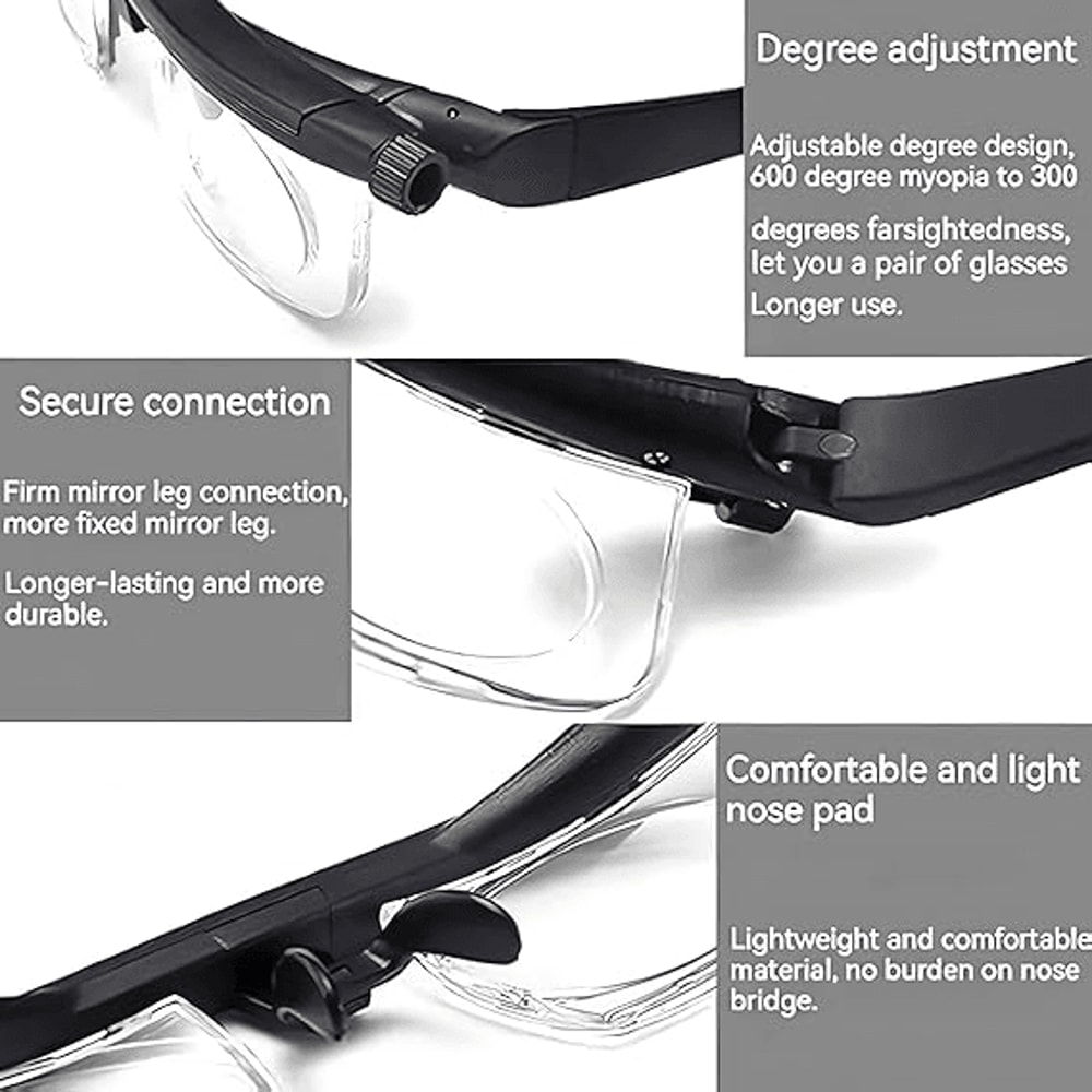 Dial Adjustable Glasses Variable Focus Reading Distance Vision Eyeglasses For Men Women 5